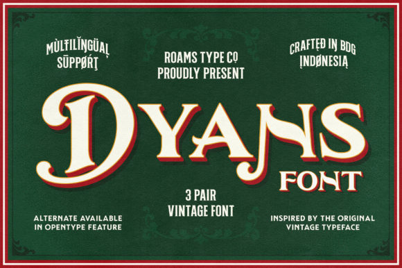 Dyans: A Bold Vintage Display Font for Handmade Creators